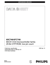 Datasheet P83C748EBAA manufacturer Philips